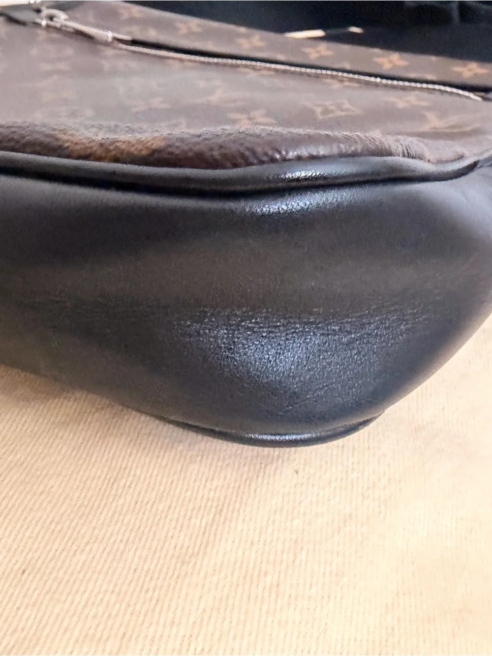 Louis Vuitton Brown Monogram Canvas Messenger with Black Strap